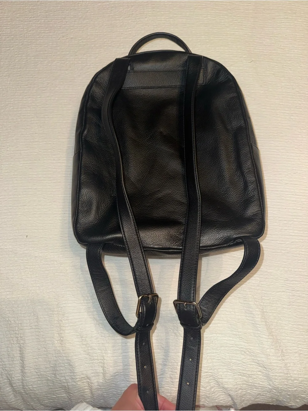 kate spade Black Pebbled Leather Backpack with Gold Hardware - Picture 7 of 8